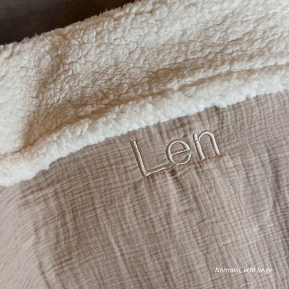 Teddy deken met naam baby