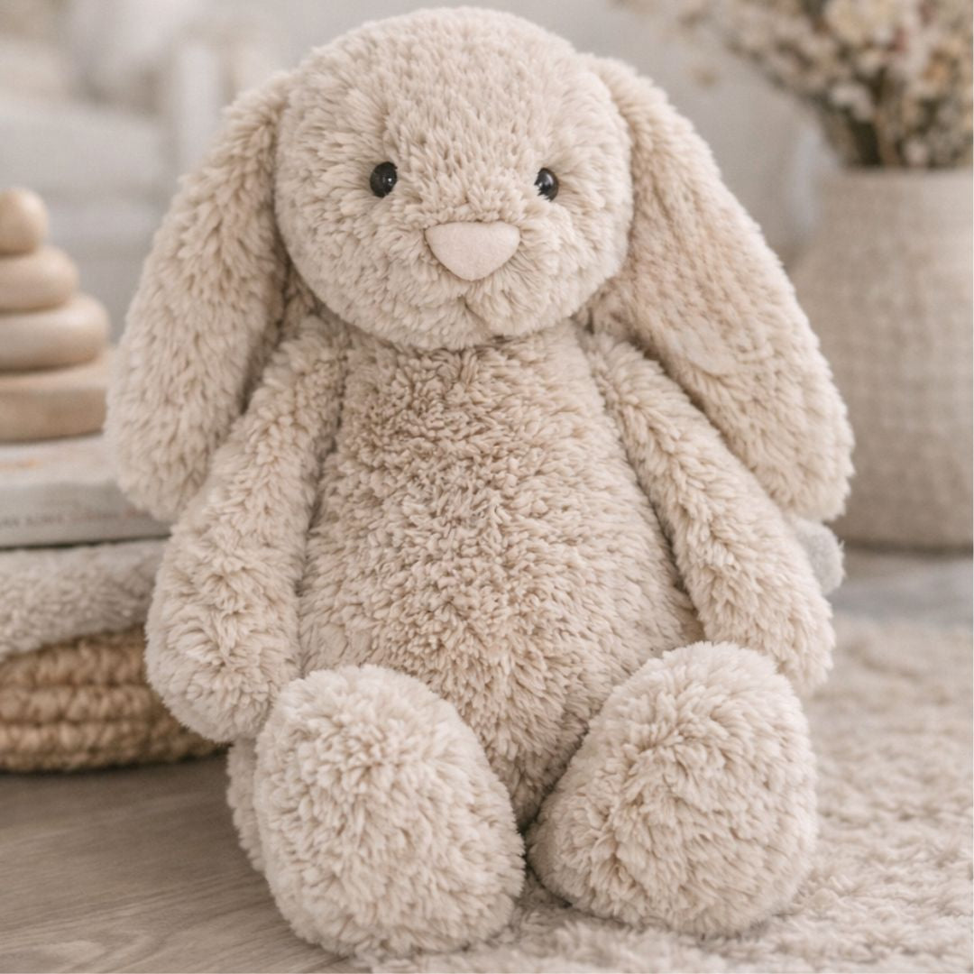 Beige knuffel konijn