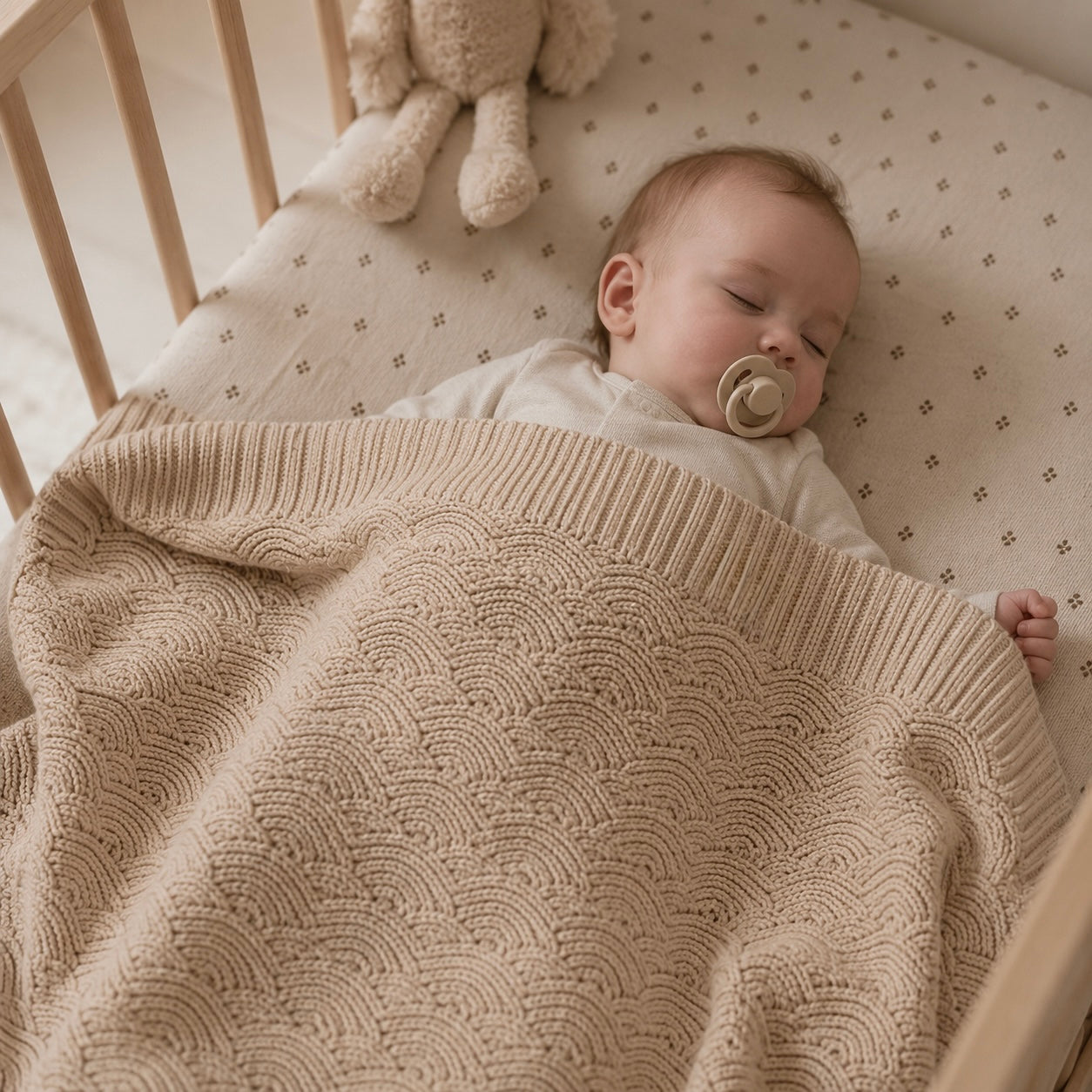 Gebreide Babydeken schelpmotief