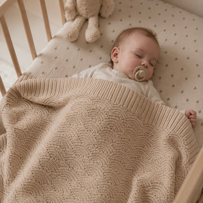 Gebreide Babydeken schelpmotief