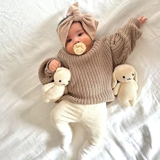 Rib trui beige